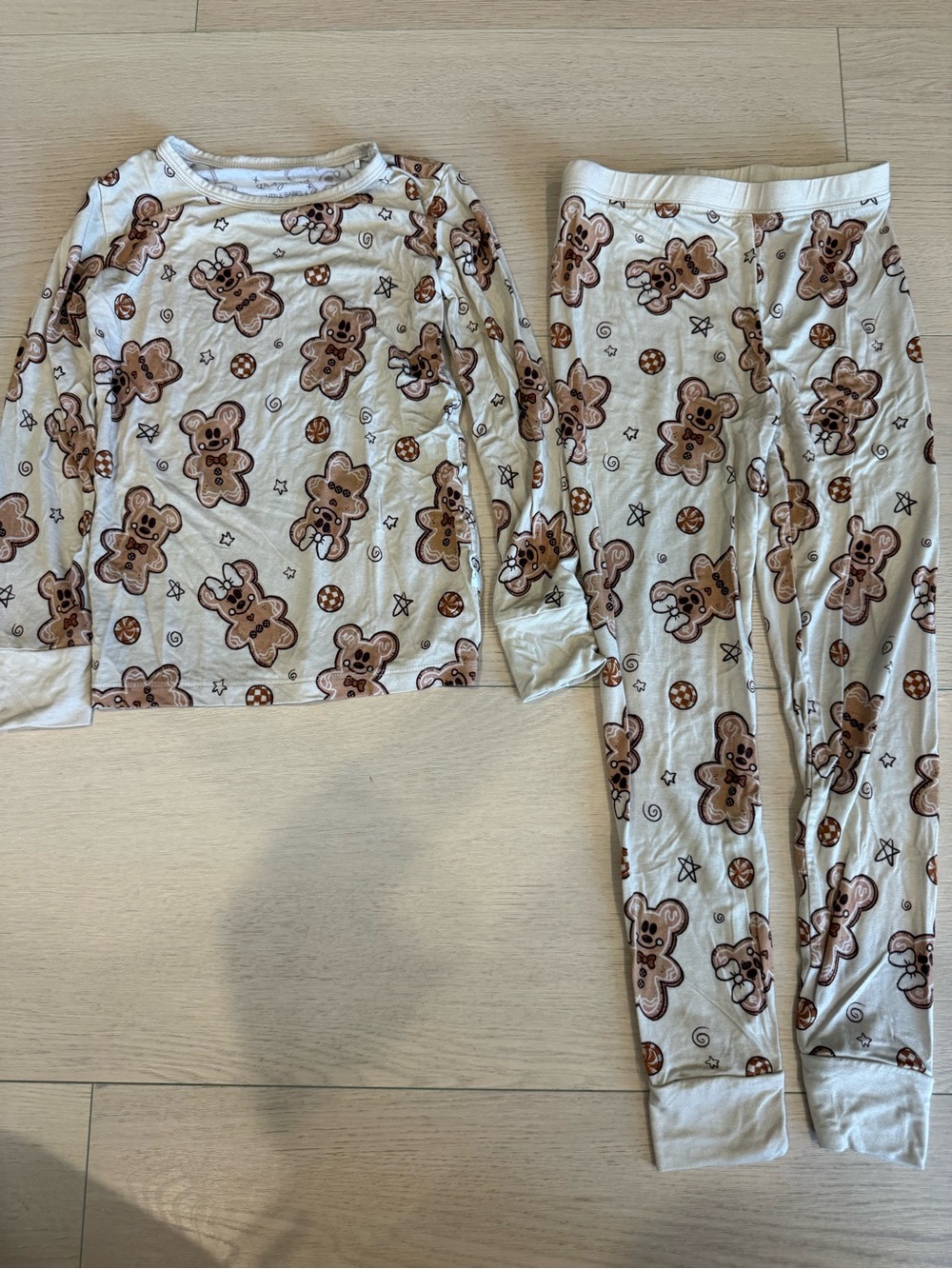Magical Little Babes Disney Gingerbread Mickey and Minnie Kids Pajama Set | 4T